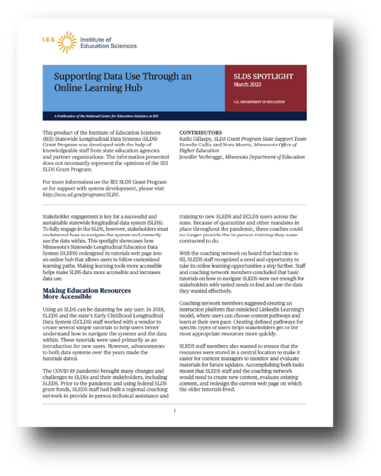 SLDS Spotlight publication